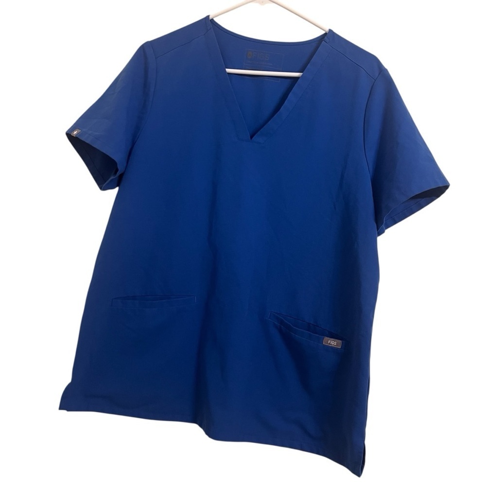 Figs Blue V-Neck Scrub Top technical collection large